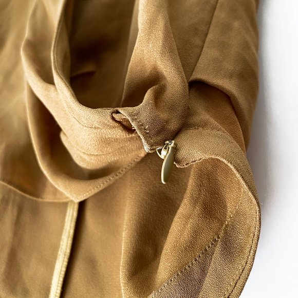 ARITZIA BABATON SHELDON DRAPED BLOUSE IN MUSTARD - Picture 6 of 6